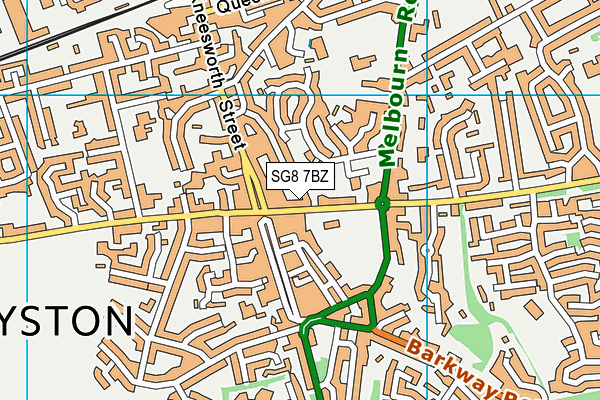 SG8 7BZ map - OS VectorMap District (Ordnance Survey)