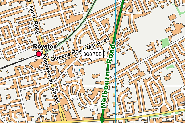 SG8 7DD map - OS VectorMap District (Ordnance Survey)