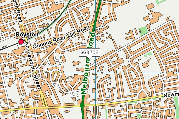 SG8 7DE map - OS VectorMap District (Ordnance Survey)