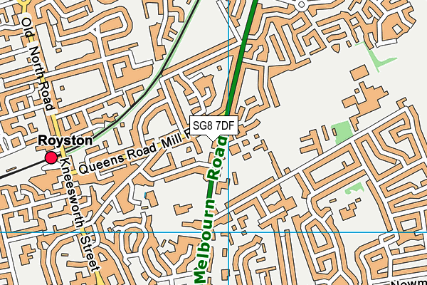 SG8 7DF map - OS VectorMap District (Ordnance Survey)