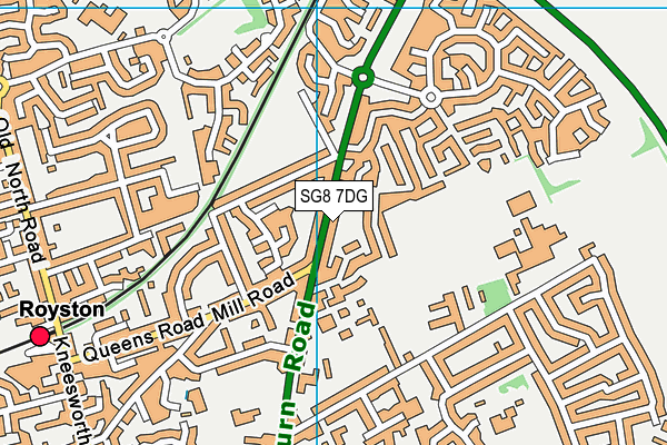 SG8 7DG map - OS VectorMap District (Ordnance Survey)