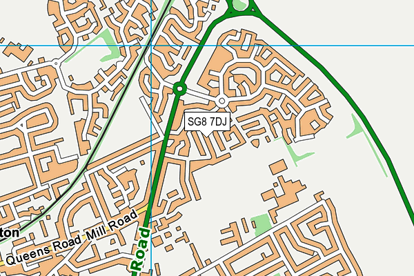 SG8 7DJ map - OS VectorMap District (Ordnance Survey)