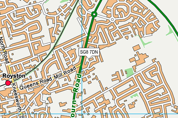 SG8 7DN map - OS VectorMap District (Ordnance Survey)