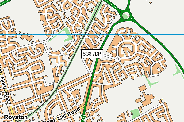 SG8 7DP map - OS VectorMap District (Ordnance Survey)