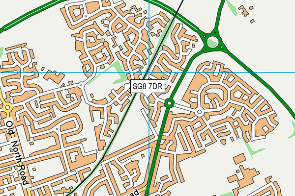 SG8 7DR map - OS VectorMap District (Ordnance Survey)