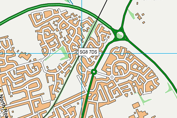 SG8 7DS map - OS VectorMap District (Ordnance Survey)
