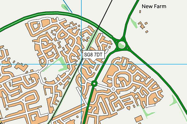 SG8 7DT map - OS VectorMap District (Ordnance Survey)