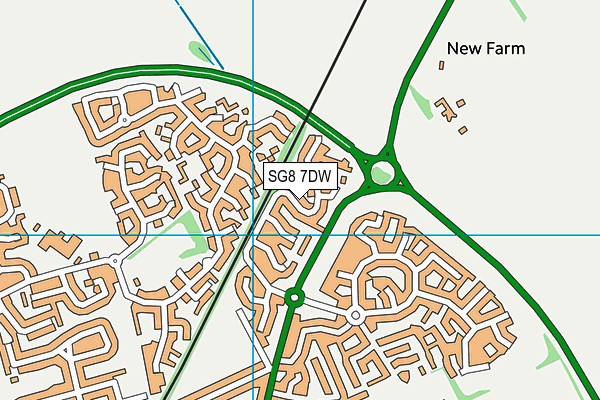 SG8 7DW map - OS VectorMap District (Ordnance Survey)