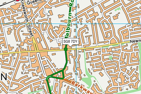 SG8 7DY map - OS VectorMap District (Ordnance Survey)