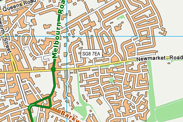 SG8 7EA map - OS VectorMap District (Ordnance Survey)