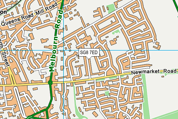 SG8 7ED map - OS VectorMap District (Ordnance Survey)