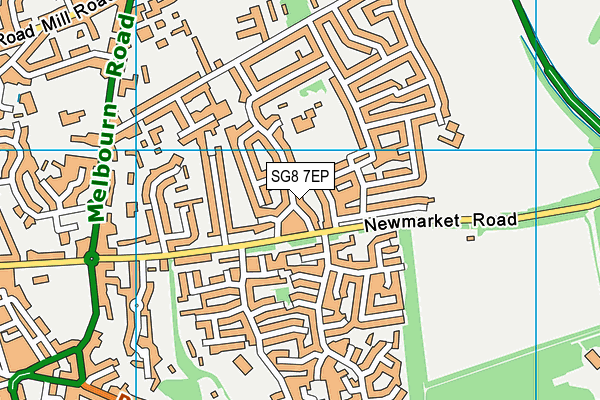 SG8 7EP map - OS VectorMap District (Ordnance Survey)