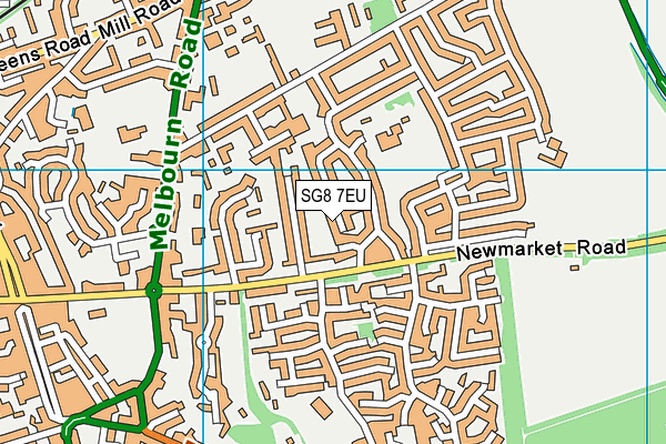 SG8 7EU map - OS VectorMap District (Ordnance Survey)