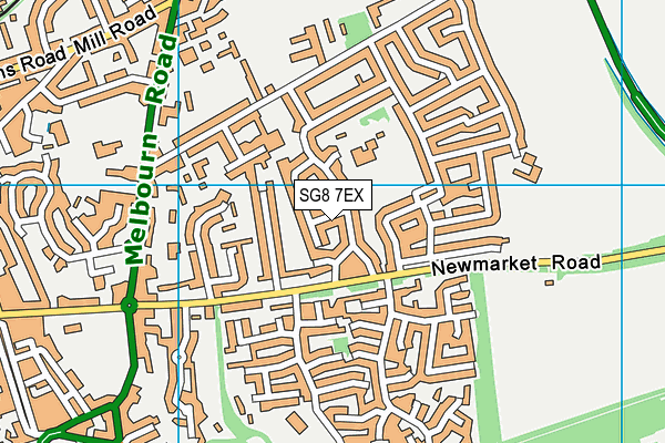 SG8 7EX map - OS VectorMap District (Ordnance Survey)