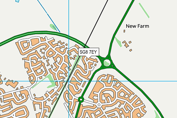 SG8 7EY map - OS VectorMap District (Ordnance Survey)