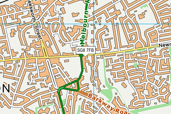 SG8 7FB map - OS VectorMap District (Ordnance Survey)