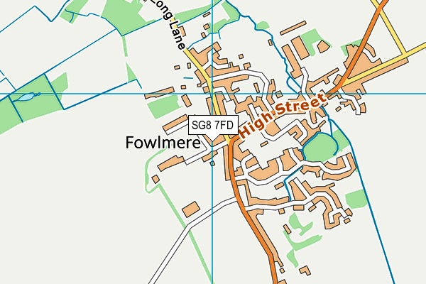 SG8 7FD map - OS VectorMap District (Ordnance Survey)