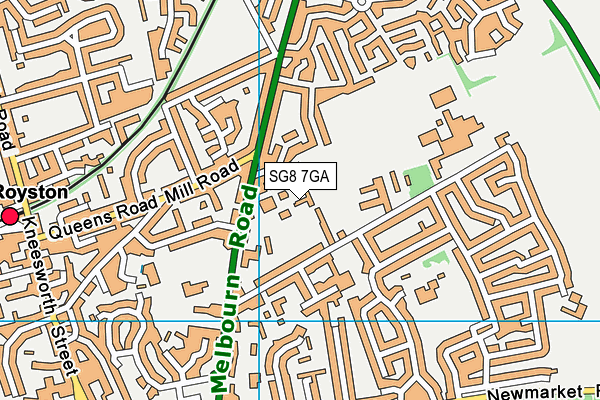 SG8 7GA map - OS VectorMap District (Ordnance Survey)