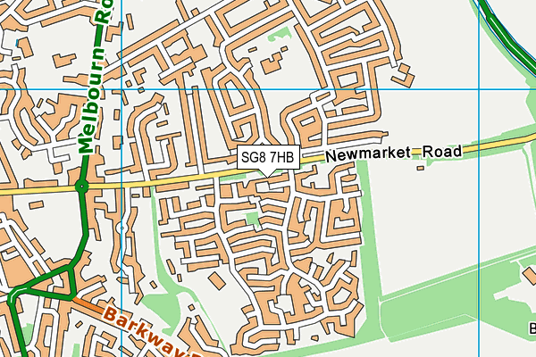 SG8 7HB map - OS VectorMap District (Ordnance Survey)