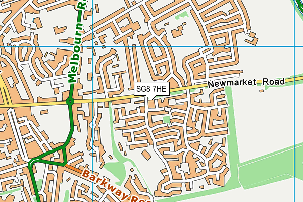 SG8 7HE map - OS VectorMap District (Ordnance Survey)