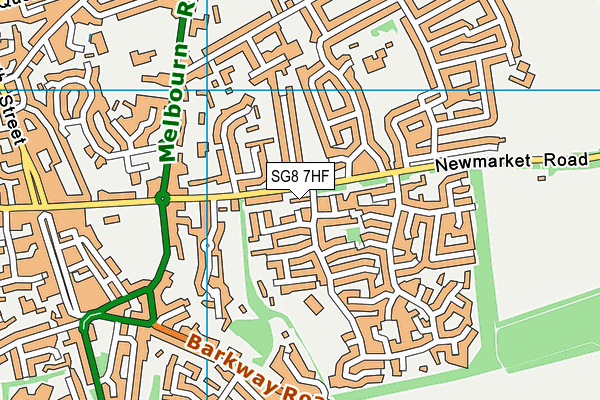 SG8 7HF map - OS VectorMap District (Ordnance Survey)