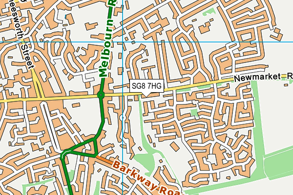 SG8 7HG map - OS VectorMap District (Ordnance Survey)