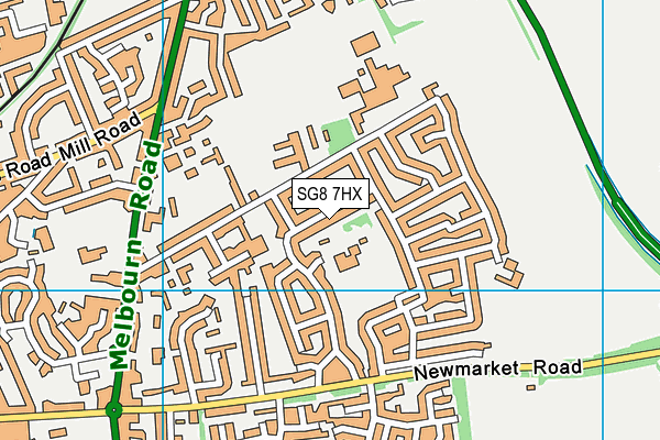 SG8 7HX map - OS VectorMap District (Ordnance Survey)
