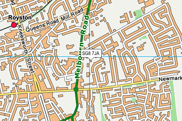 SG8 7JA map - OS VectorMap District (Ordnance Survey)