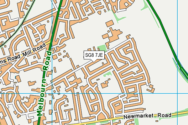 SG8 7JE map - OS VectorMap District (Ordnance Survey)