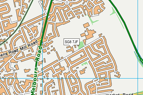 SG8 7JF map - OS VectorMap District (Ordnance Survey)