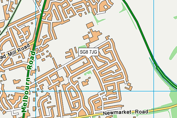 SG8 7JG map - OS VectorMap District (Ordnance Survey)