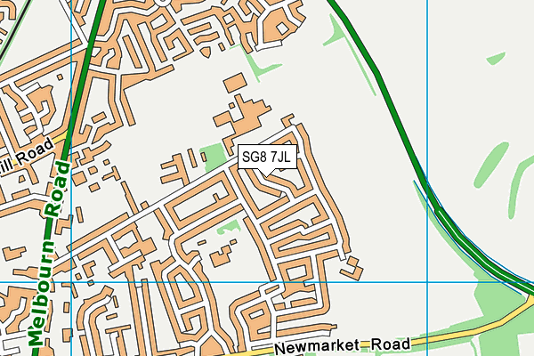 SG8 7JL map - OS VectorMap District (Ordnance Survey)