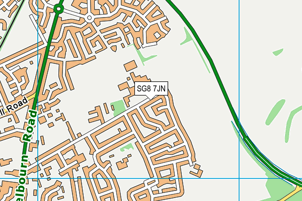 SG8 7JN map - OS VectorMap District (Ordnance Survey)