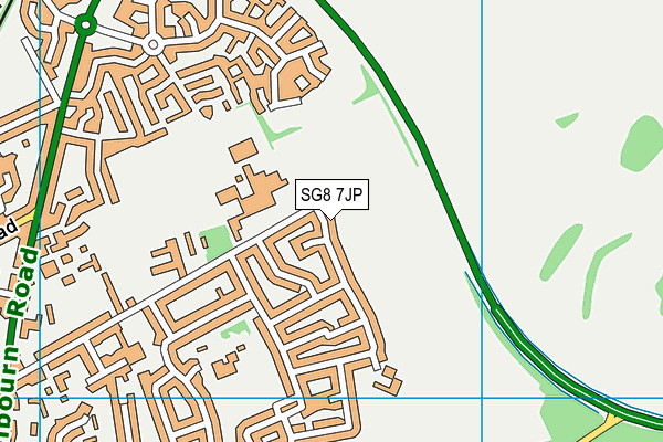 SG8 7JP map - OS VectorMap District (Ordnance Survey)