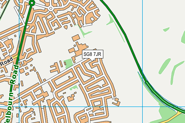 SG8 7JR map - OS VectorMap District (Ordnance Survey)