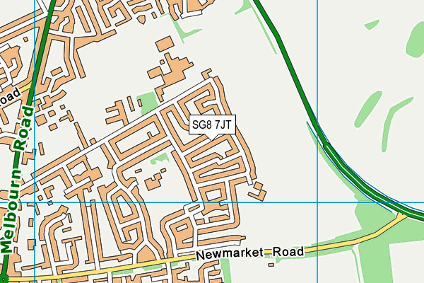 SG8 7JT map - OS VectorMap District (Ordnance Survey)