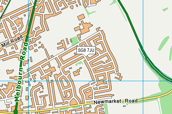 SG8 7JU map - OS VectorMap District (Ordnance Survey)