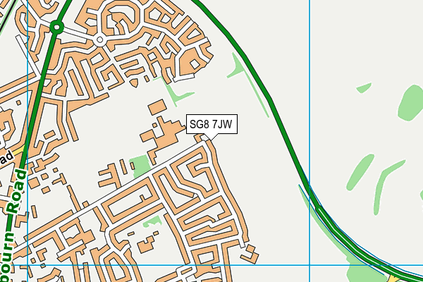 SG8 7JW map - OS VectorMap District (Ordnance Survey)
