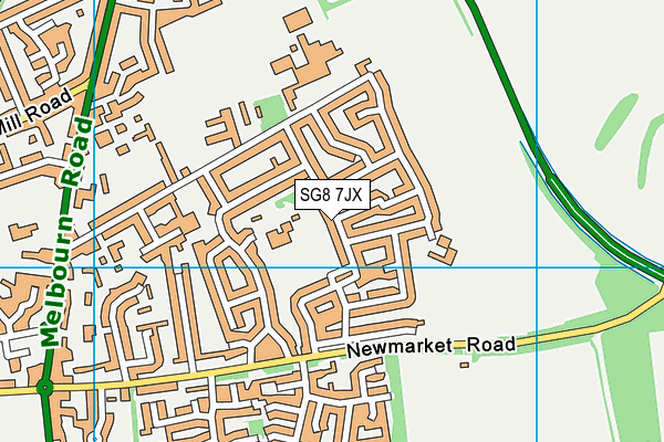 SG8 7JX map - OS VectorMap District (Ordnance Survey)