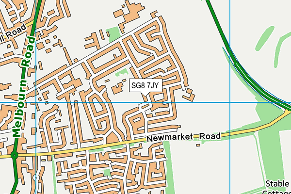 SG8 7JY map - OS VectorMap District (Ordnance Survey)