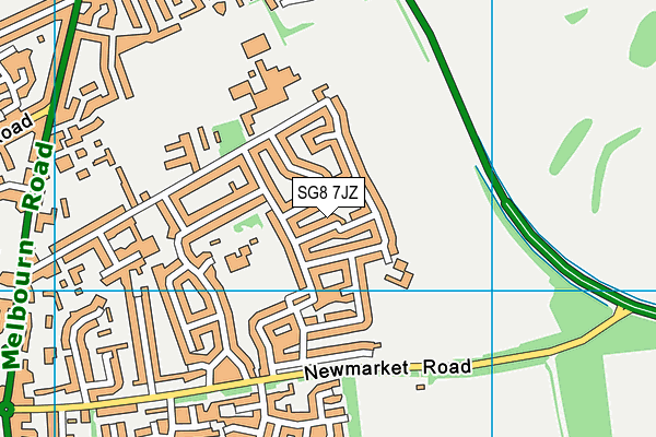 SG8 7JZ map - OS VectorMap District (Ordnance Survey)