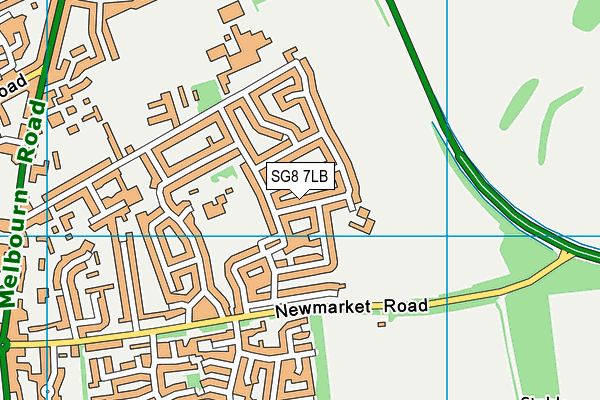 SG8 7LB map - OS VectorMap District (Ordnance Survey)