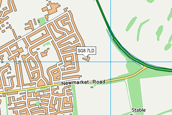 SG8 7LD map - OS VectorMap District (Ordnance Survey)