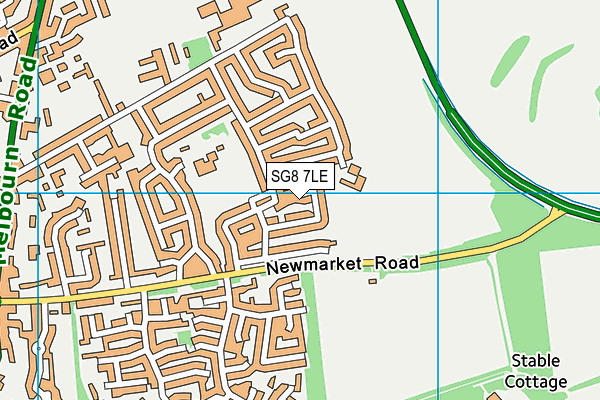 SG8 7LE map - OS VectorMap District (Ordnance Survey)