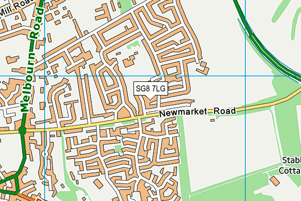SG8 7LG map - OS VectorMap District (Ordnance Survey)