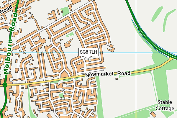 SG8 7LH map - OS VectorMap District (Ordnance Survey)