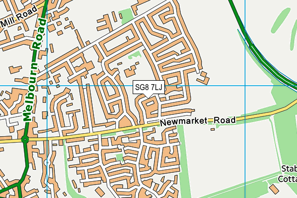 SG8 7LJ map - OS VectorMap District (Ordnance Survey)