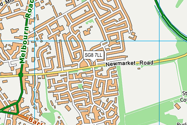 SG8 7LL map - OS VectorMap District (Ordnance Survey)