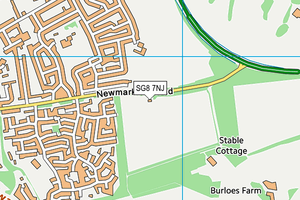 SG8 7NJ map - OS VectorMap District (Ordnance Survey)