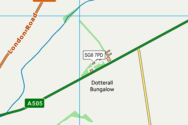 SG8 7PD map - OS VectorMap District (Ordnance Survey)